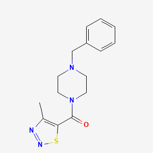 molecular formula C15H18N4OS B5707393 1-benzyl-4-[(4-methyl-1,2,3-thiadiazol-5-yl)carbonyl]piperazine 