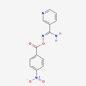 molecular formula C13H10N4O4 B5707405 N'-[(4-nitrobenzoyl)oxy]-3-pyridinecarboximidamide 
