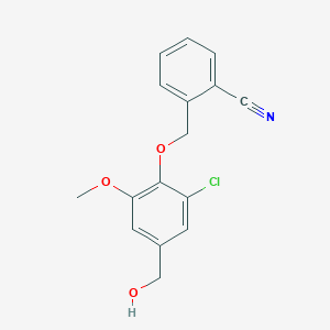 molecular formula C16H14ClNO3 B5707416 2-{[2-chloro-4-(hydroxymethyl)-6-methoxyphenoxy]methyl}benzonitrile CAS No. 677760-66-6
