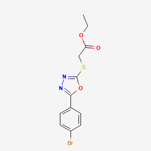 molecular formula C12H11BrN2O3S B5707424 ethyl {[5-(4-bromophenyl)-1,3,4-oxadiazol-2-yl]thio}acetate 