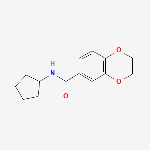 molecular formula C14H17NO3 B5707429 N-cyclopentyl-2,3-dihydro-1,4-benzodioxine-6-carboxamide 