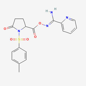 N'-[({1-[(4-methylphenyl)sulfonyl]-5-oxo-2-pyrrolidinyl}carbonyl)oxy]-2-pyridinecarboximidamide