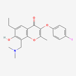 molecular formula C21H22INO4 B5707502 8-[(dimethylamino)methyl]-6-ethyl-7-hydroxy-3-(4-iodophenoxy)-2-methyl-4H-chromen-4-one 