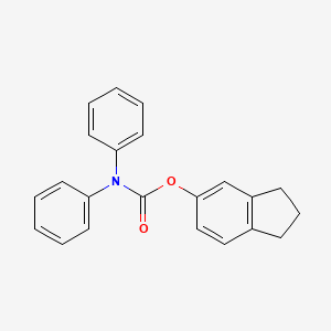 molecular formula C22H19NO2 B5707519 2,3-dihydro-1H-inden-5-yl diphenylcarbamate 
