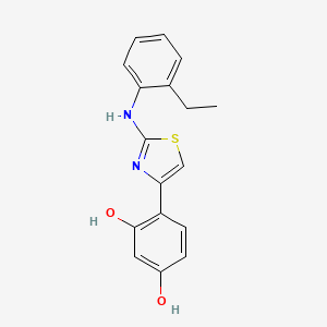 molecular formula C17H16N2O2S B5707523 4-{2-[(2-ethylphenyl)amino]-1,3-thiazol-4-yl}-1,3-benzenediol 