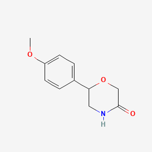 molecular formula C11H13NO3 B570753 6-(4-Methoxyphenyl)morpholin-3-one CAS No. 5196-94-1