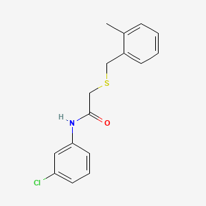 molecular formula C16H16ClNOS B5707564 N-(3-chlorophenyl)-2-[(2-methylbenzyl)thio]acetamide 