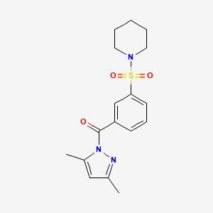 molecular formula C17H21N3O3S B5707566 1-({3-[(3,5-dimethyl-1H-pyrazol-1-yl)carbonyl]phenyl}sulfonyl)piperidine 