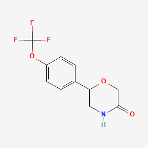 molecular formula C11H10F3NO3 B570757 6-[4-(三氟甲氧基)苯基]吗啉-3-酮 CAS No. 951627-15-9