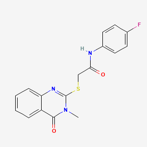 N-(4-fluorophenyl)-2-[(3-methyl-4-oxo-3,4-dihydro-2-quinazolinyl)thio]acetamide
