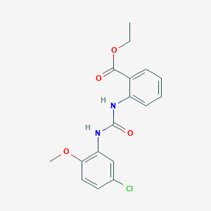 molecular formula C17H17ClN2O4 B5707639 ethyl 2-({[(5-chloro-2-methoxyphenyl)amino]carbonyl}amino)benzoate 
