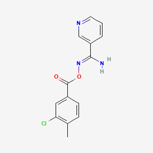 molecular formula C14H12ClN3O2 B5707642 N'-[(3-chloro-4-methylbenzoyl)oxy]-3-pyridinecarboximidamide 