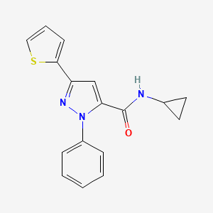 molecular formula C17H15N3OS B5707663 N-cyclopropyl-1-phenyl-3-(2-thienyl)-1H-pyrazole-5-carboxamide 
