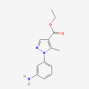 molecular formula C13H15N3O2 B570769 ethyl 1-(3-aminophenyl)-5-methyl-1H-pyrazole-4-carboxylate CAS No. 209540-02-3