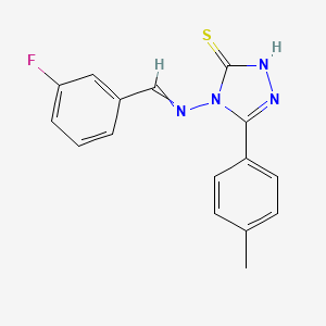 molecular formula C16H13FN4S B5707690 4-[(3-fluorobenzylidene)amino]-5-(4-methylphenyl)-4H-1,2,4-triazole-3-thiol 