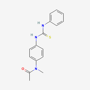 molecular formula C16H17N3OS B5707732 N-{4-[(anilinocarbonothioyl)amino]phenyl}-N-methylacetamide 