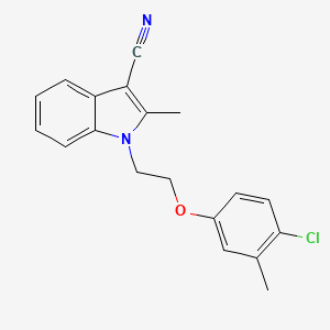 molecular formula C19H17ClN2O B5707738 1-[2-(4-chloro-3-methylphenoxy)ethyl]-2-methyl-1H-indole-3-carbonitrile 