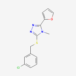 molecular formula C14H12ClN3OS B5707744 3-[(3-chlorobenzyl)thio]-5-(2-furyl)-4-methyl-4H-1,2,4-triazole 