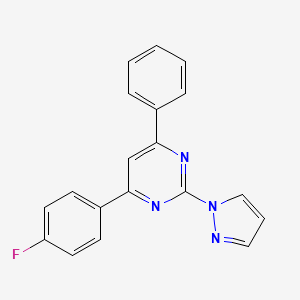 4-(4-fluorophenyl)-6-phenyl-2-(1H-pyrazol-1-yl)pyrimidine