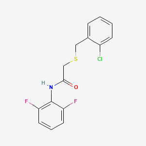 molecular formula C15H12ClF2NOS B5707756 2-[(2-chlorobenzyl)thio]-N-(2,6-difluorophenyl)acetamide 