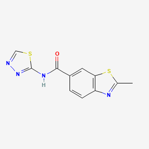 molecular formula C11H8N4OS2 B5707773 2-methyl-N-1,3,4-thiadiazol-2-yl-1,3-benzothiazole-6-carboxamide 