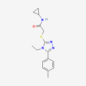 molecular formula C16H20N4OS B5707802 N-cyclopropyl-2-{[4-ethyl-5-(4-methylphenyl)-4H-1,2,4-triazol-3-yl]thio}acetamide 