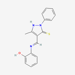 4-{[(2-hydroxyphenyl)amino]methylene}-5-methyl-2-phenyl-2,4-dihydro-3H-pyrazole-3-thione