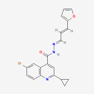 6-bromo-2-cyclopropyl-N'-[3-(2-furyl)-2-propen-1-ylidene]-4-quinolinecarbohydrazide