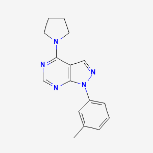 molecular formula C16H17N5 B5707888 1-(3-methylphenyl)-4-(1-pyrrolidinyl)-1H-pyrazolo[3,4-d]pyrimidine 