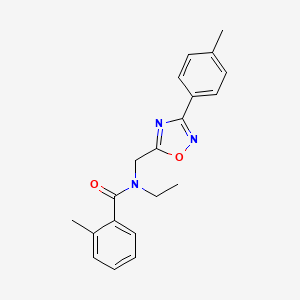 molecular formula C20H21N3O2 B5707896 N-ethyl-2-methyl-N-{[3-(4-methylphenyl)-1,2,4-oxadiazol-5-yl]methyl}benzamide 