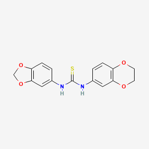 molecular formula C16H14N2O4S B5707904 N-1,3-benzodioxol-5-yl-N'-(2,3-dihydro-1,4-benzodioxin-6-yl)thiourea 