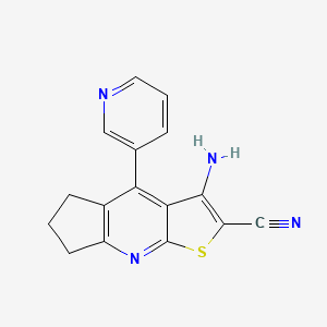 3-amino-4-(3-pyridinyl)-6,7-dihydro-5H-cyclopenta[b]thieno[3,2-e]pyridine-2-carbonitrile