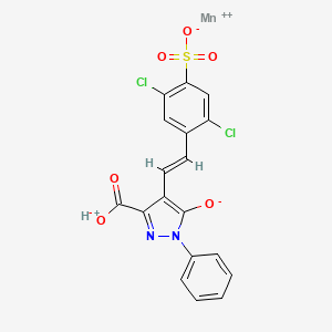 molecular formula C18H10Cl2MnN2O6S B570797 Manganate(1-), [4-[(2,5-dichloro-4-sulfophenyl)azo-kappaN1]-4,5-dihydro-5-(oxo-kappaO)-1-phenyl-1H-pyrazole-3-carboxylato(3-)]-, hydrogen CAS No. 114679-30-0