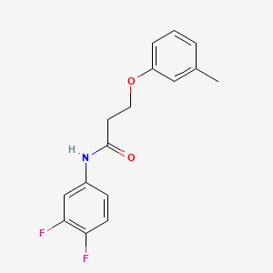 molecular formula C16H15F2NO2 B5707994 N-(3,4-difluorophenyl)-3-(3-methylphenoxy)propanamide 
