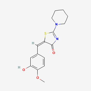molecular formula C16H18N2O3S B5708007 5-(3-hydroxy-4-methoxybenzylidene)-2-(1-piperidinyl)-1,3-thiazol-4(5H)-one 