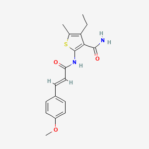 molecular formula C18H20N2O3S B5708016 4-ethyl-2-{[3-(4-methoxyphenyl)acryloyl]amino}-5-methyl-3-thiophenecarboxamide 