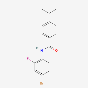 molecular formula C16H15BrFNO B5708055 N-(4-bromo-2-fluorophenyl)-4-isopropylbenzamide 