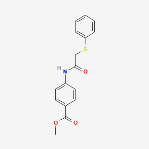 molecular formula C16H15NO3S B5708072 methyl 4-{[(phenylthio)acetyl]amino}benzoate 