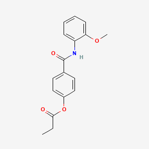 molecular formula C17H17NO4 B5708077 4-{[(2-methoxyphenyl)amino]carbonyl}phenyl propionate 