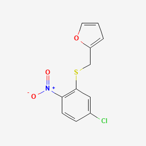 molecular formula C11H8ClNO3S B5708082 2-{[(5-chloro-2-nitrophenyl)thio]methyl}furan 