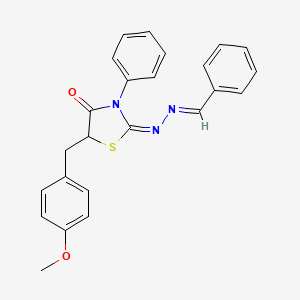 molecular formula C24H21N3O2S B5708105 benzaldehyde [5-(4-methoxybenzyl)-4-oxo-3-phenyl-1,3-thiazolidin-2-ylidene]hydrazone 