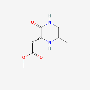 molecular formula C8H12N2O3 B570812 Methyl (6-methyl-3-oxopiperazin-2-ylidene)acetate CAS No. 112083-52-0