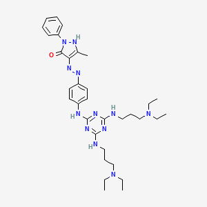 molecular formula C33H48N12O B570815 4-[4-[4,6-Bis[3-(diethylamino)propylamino]-1,3,5-triazin-2-ylamino]phenylazo]-3-methyl-1-phenyl-1H-pyrazol-5-ol CAS No. 114138-05-5