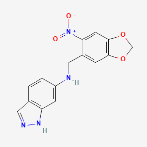 molecular formula C15H12N4O4 B5708196 N-[(6-nitro-1,3-benzodioxol-5-yl)methyl]-1H-indazol-6-amine 