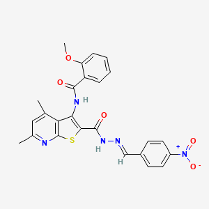 molecular formula C25H21N5O5S B5708230 N-(4,6-dimethyl-2-{[2-(4-nitrobenzylidene)hydrazino]carbonyl}thieno[2,3-b]pyridin-3-yl)-2-methoxybenzamide 