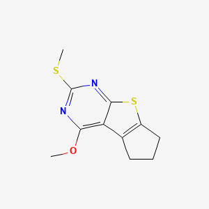 molecular formula C11H12N2OS2 B5708243 4-methoxy-2-(methylthio)-6,7-dihydro-5H-cyclopenta[4,5]thieno[2,3-d]pyrimidine 
