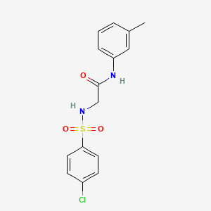 molecular formula C15H15ClN2O3S B5708253 N~2~-[(4-chlorophenyl)sulfonyl]-N~1~-(3-methylphenyl)glycinamide 