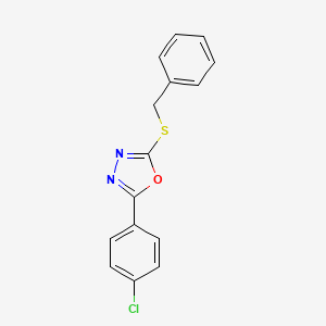 molecular formula C15H11ClN2OS B5708263 2-(benzylthio)-5-(4-chlorophenyl)-1,3,4-oxadiazole 