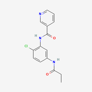 molecular formula C15H14ClN3O2 B5708295 N-[2-chloro-5-(propionylamino)phenyl]nicotinamide 
