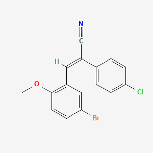 molecular formula C16H11BrClNO B5708302 3-(5-bromo-2-methoxyphenyl)-2-(4-chlorophenyl)acrylonitrile 